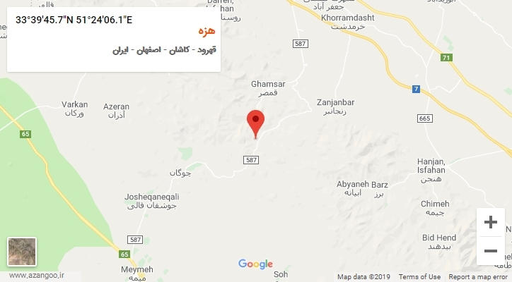روستای هزه بر روی نقشه