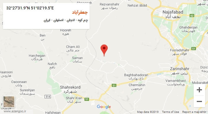 روستای جعفرآباد بر روی نقشه