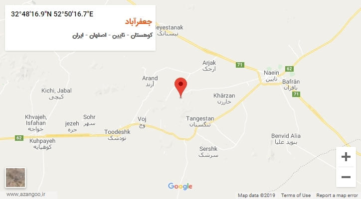 روستای جعفرآباد بر روی نقشه