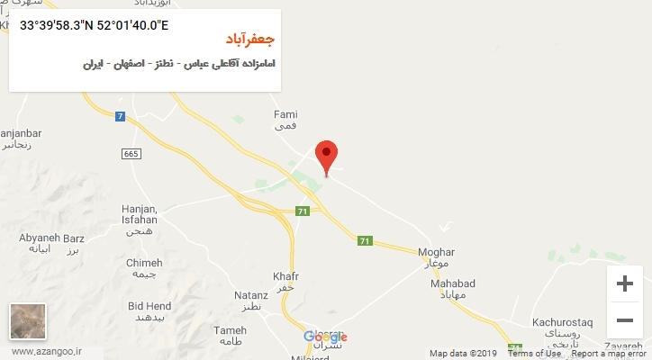 روستای جعفرآباد بر روی نقشه
