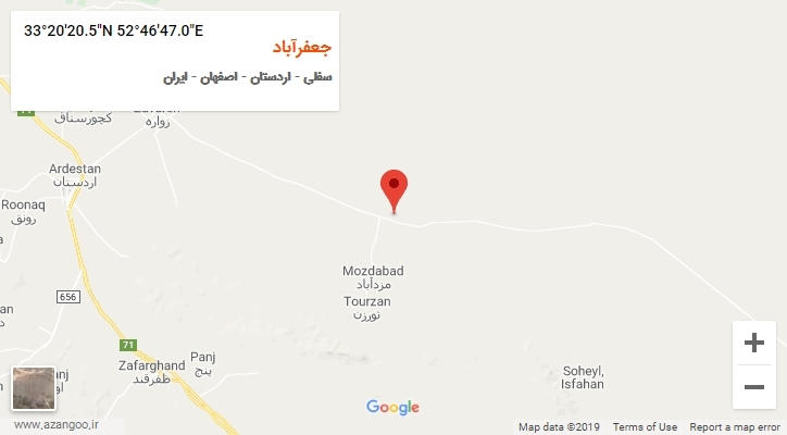 روستای جعفرآباد بر روی نقشه