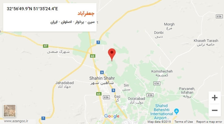 روستای جعفرآباد بر روی نقشه