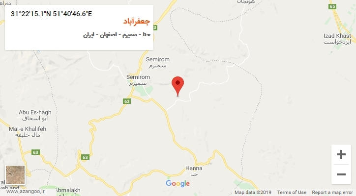روستای جعفرآباد بر روی نقشه