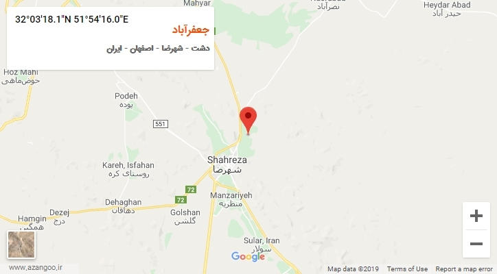 روستای جعفرآباد بر روی نقشه