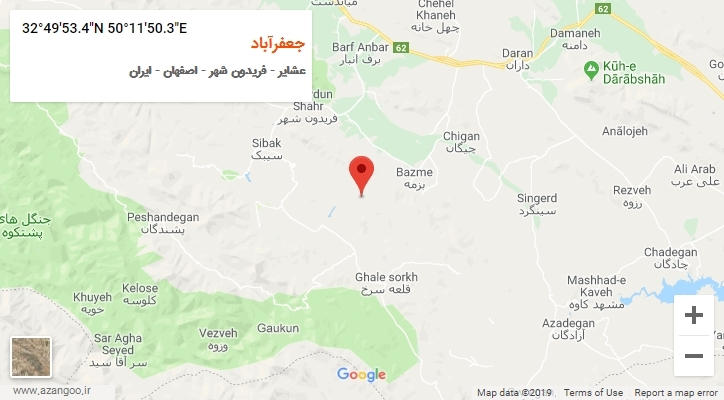 روستای جعفرآباد بر روی نقشه
