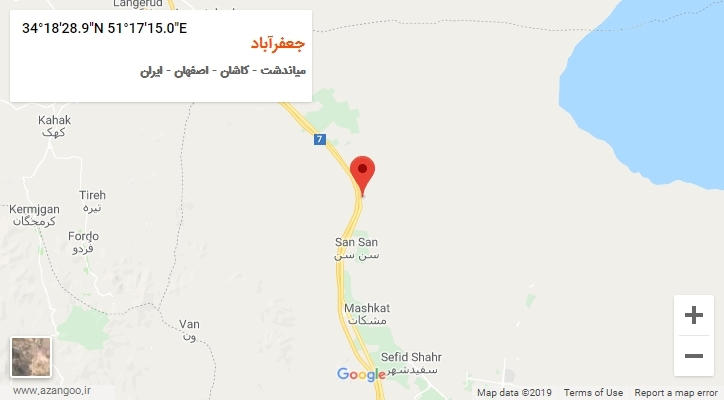 روستای جعفرآباد بر روی نقشه