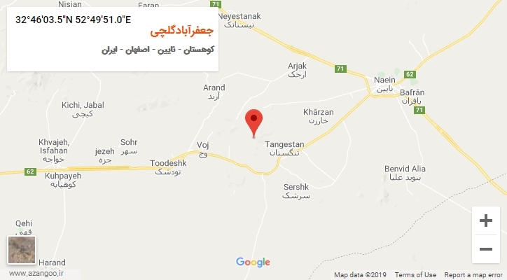 روستای جعفرآبادگلچی بر روی نقشه
