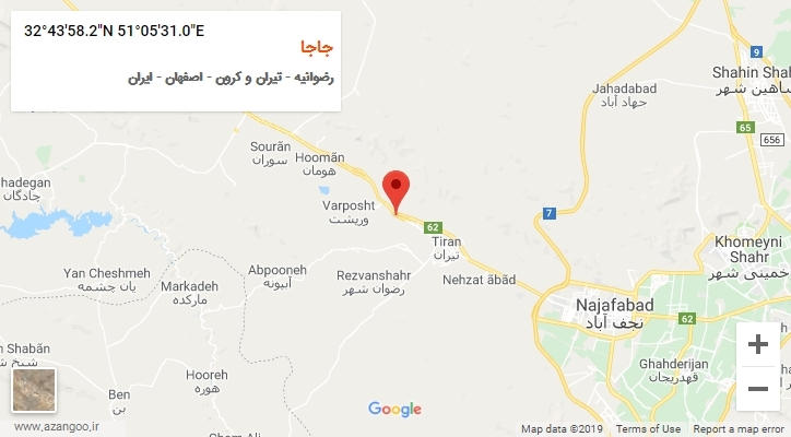 روستای جاجا بر روی نقشه