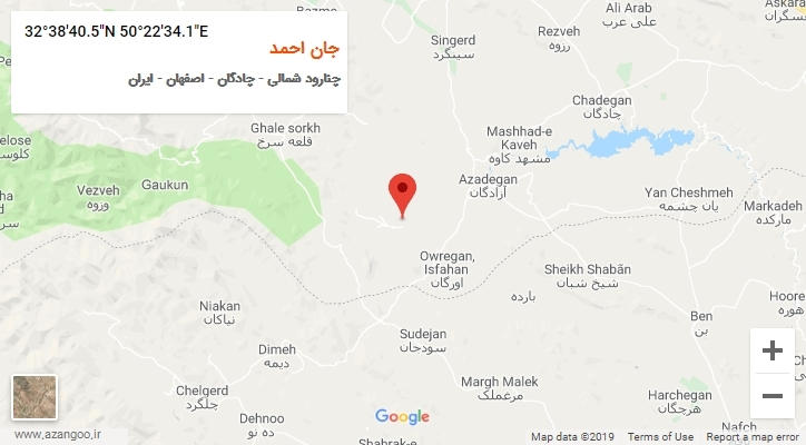 روستای جان احمد بر روی نقشه