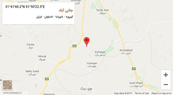 روستای جانی آباد بر روی نقشه