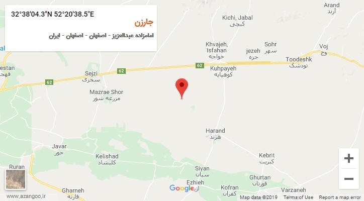 روستای جارزن بر روی نقشه