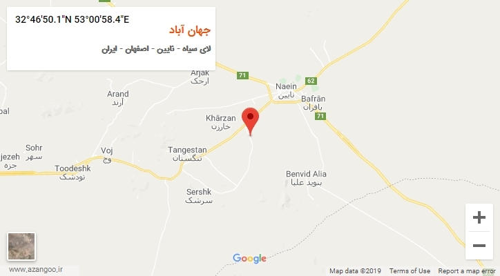 روستای جهان آباد بر روی نقشه