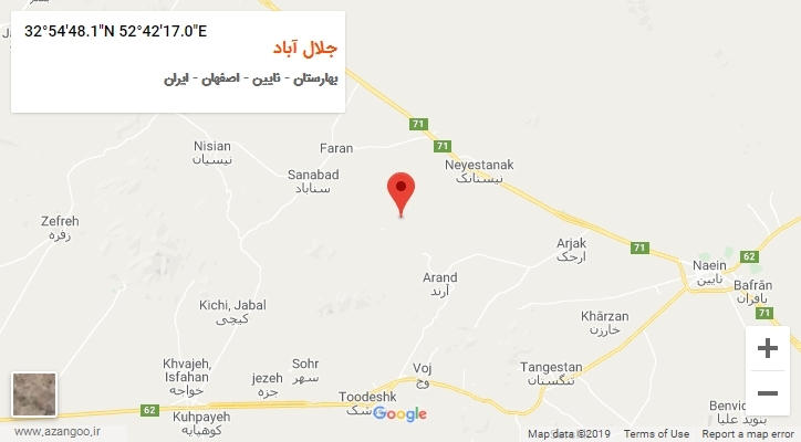 روستای جلال آباد بر روی نقشه