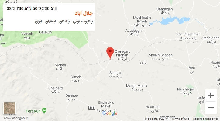 روستای جلال آباد بر روی نقشه