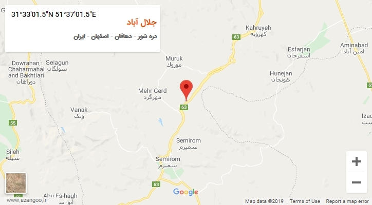 روستای جلال آباد بر روی نقشه