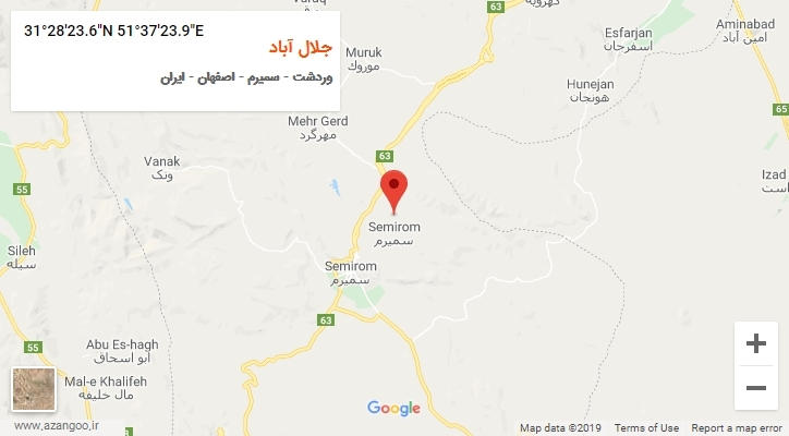 روستای جلال آباد بر روی نقشه