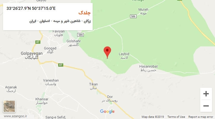 روستای جلدک بر روی نقشه