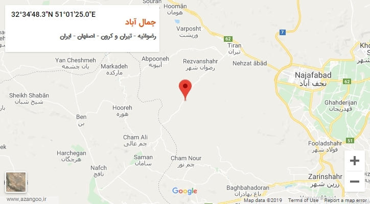 روستای جمال آباد بر روی نقشه
