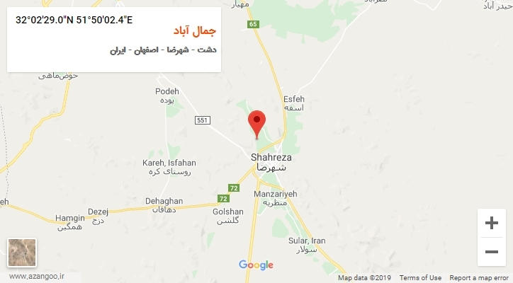 روستای جمال آباد بر روی نقشه