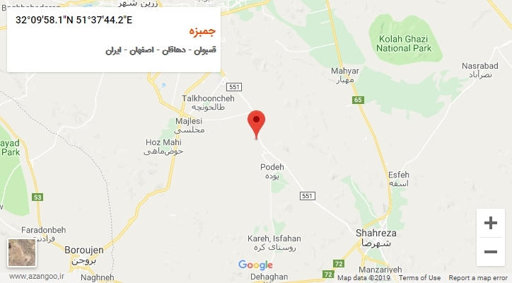روستای جمبزه بر روی نقشه
