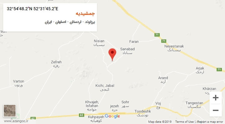 روستای جمشیدیه بر روی نقشه
