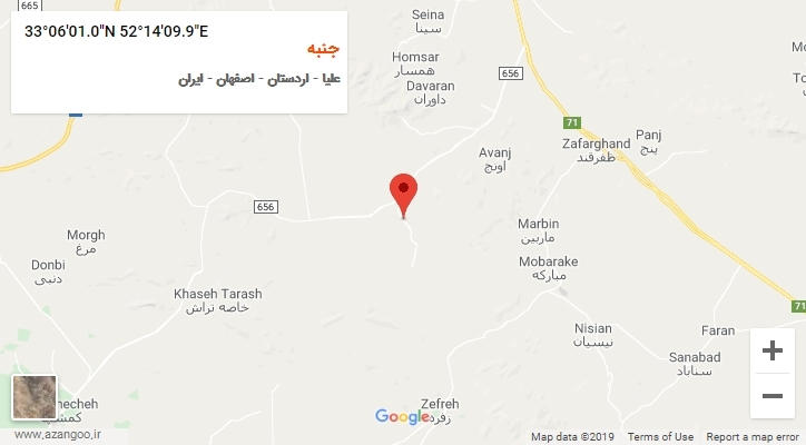 روستای جنبه بر روی نقشه