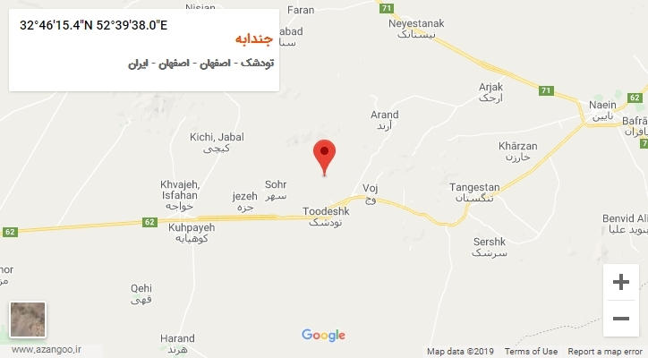 روستای جندابه بر روی نقشه
