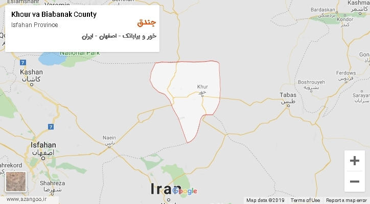 دهستان جندق بر روی نقشه