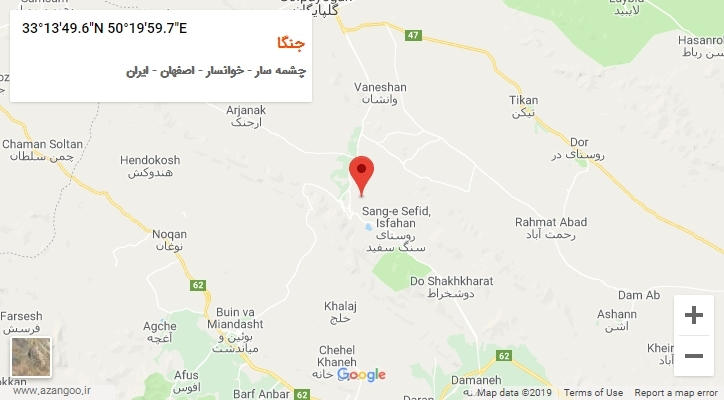 روستای جنگا بر روی نقشه