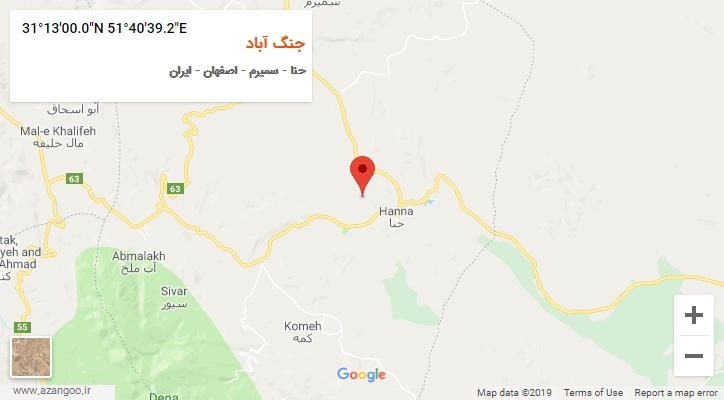 روستای جنگ آباد بر روی نقشه