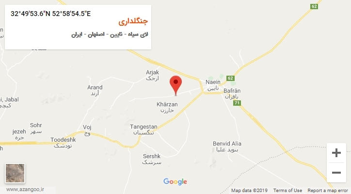 روستای جنگلداری بر روی نقشه