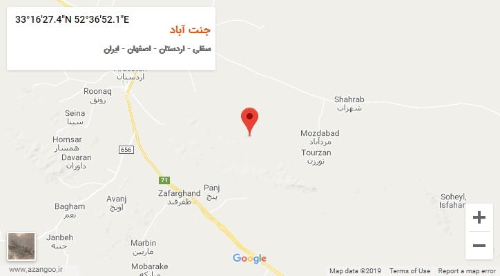 روستای جنت آباد بر روی نقشه