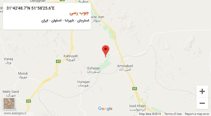 روستای جوب رسی بر روی نقشه