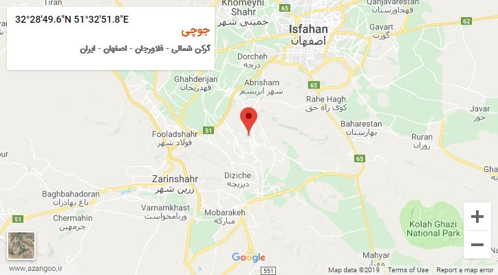 روستای جوچی بر روی نقشه