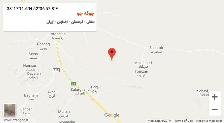 روستای جوقه جو بر روی نقشه