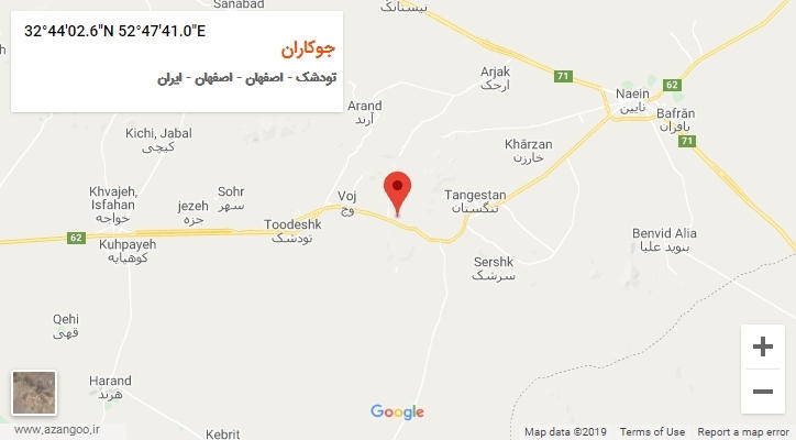 روستای جوکاران بر روی نقشه