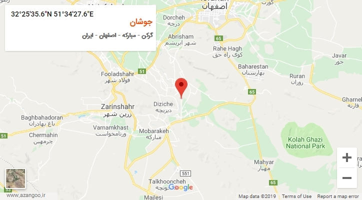 روستای جوشان بر روی نقشه