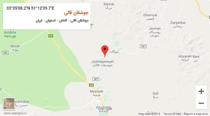 روستای جوشقان قالی بر روی نقشه
