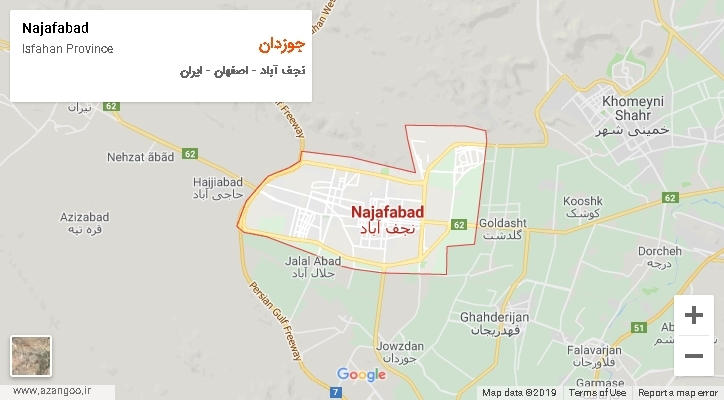 دهستان جوزدان بر روی نقشه