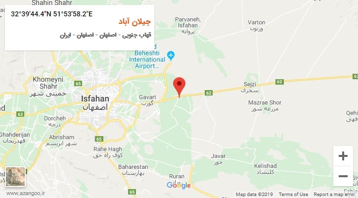 روستای جیلان آباد بر روی نقشه