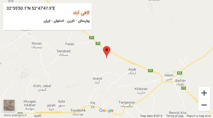 روستای کافی آباد بر روی نقشه