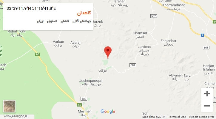 روستای کاهدان بر روی نقشه