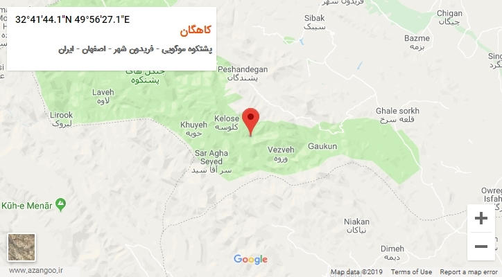 روستای کاهگان بر روی نقشه