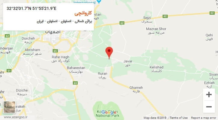روستای کاروانچی بر روی نقشه