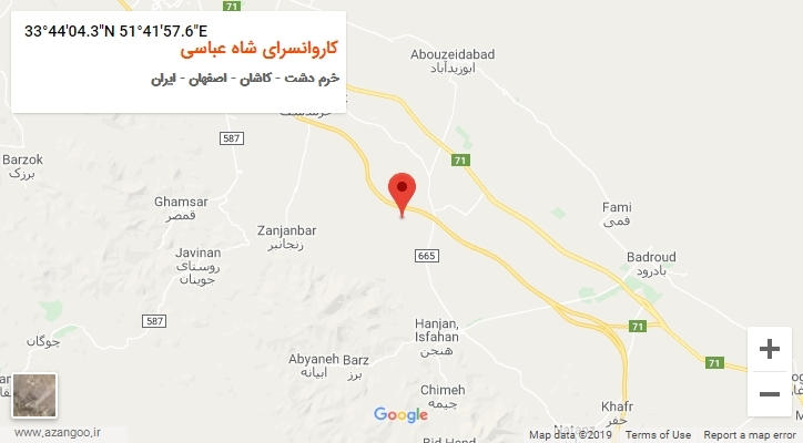 روستای کاروانسرای شاه عباسی بر روی نقشه