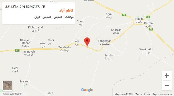 روستای کاظم آباد بر روی نقشه