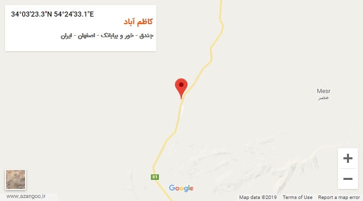 روستای کاظم آباد بر روی نقشه