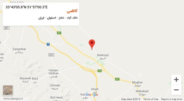 روستای کاظمی بر روی نقشه