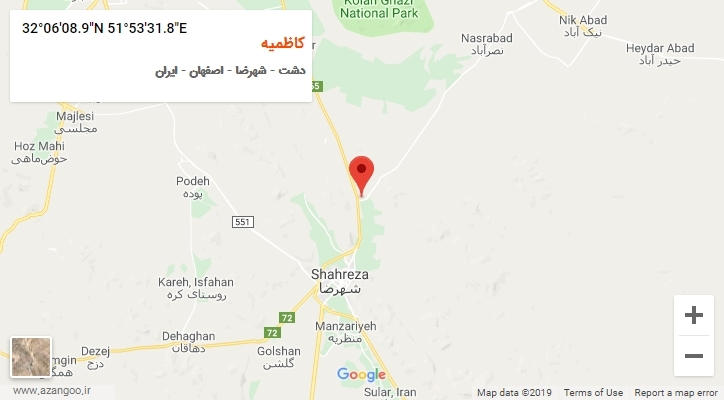 روستای کاظمیه بر روی نقشه