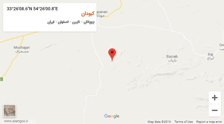 روستای کبودان بر روی نقشه